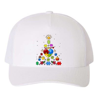 Funny Autism Awareness Christmas Tree Yupoong Adult 5-Panel Trucker Hat