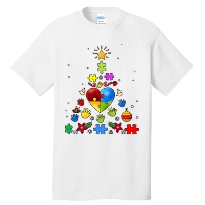 Funny Autism Awareness Christmas Tree Tall T-Shirt