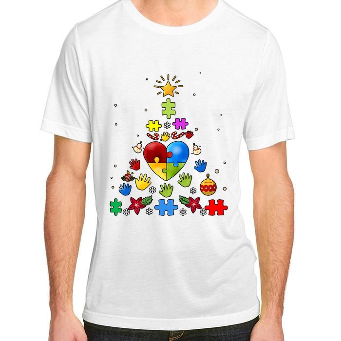 Funny Autism Awareness Christmas Tree Adult ChromaSoft Performance T-Shirt