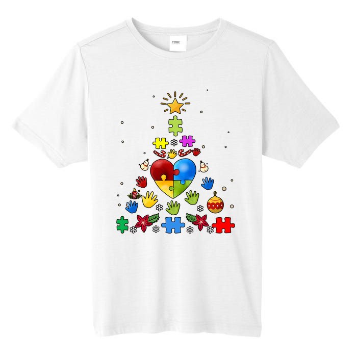 Funny Autism Awareness Christmas Tree Tall Fusion ChromaSoft Performance T-Shirt