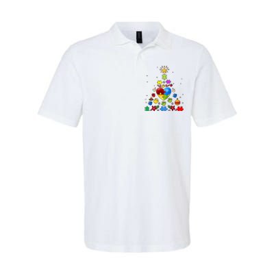 Funny Autism Awareness Christmas Tree Softstyle Adult Sport Polo