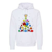 Funny Autism Awareness Christmas Tree Premium Hoodie