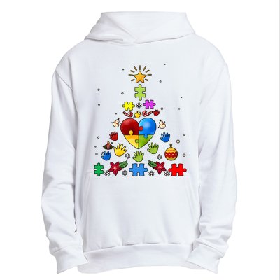 Funny Autism Awareness Christmas Tree Urban Pullover Hoodie