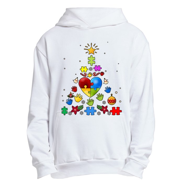 Funny Autism Awareness Christmas Tree Urban Pullover Hoodie