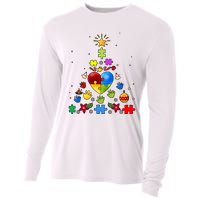 Funny Autism Awareness Christmas Tree Cooling Performance Long Sleeve Crew