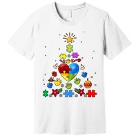 Funny Autism Awareness Christmas Tree Premium T-Shirt