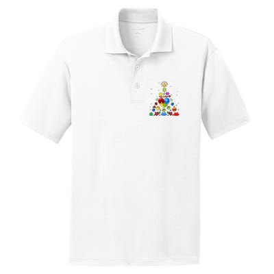 Funny Autism Awareness Christmas Tree PosiCharge RacerMesh Polo