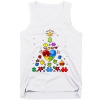 Funny Autism Awareness Christmas Tree Tank Top