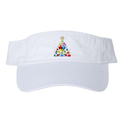 Funny Autism Awareness Christmas Tree Valucap Bio-Washed Visor