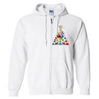 Funny Autism Awareness Christmas Tree Full Zip Hoodie