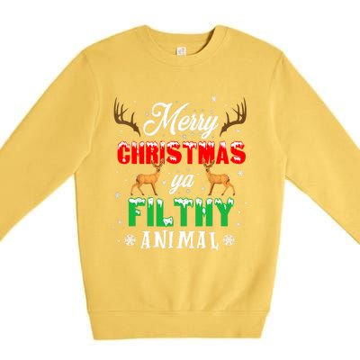 Funny Alone At Home Movies Merry Christmas You Filty Animal Long Sleeve Premium Crewneck Sweatshirt