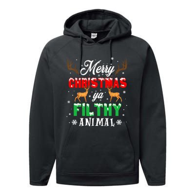 Funny Alone At Home Movies Merry Christmas You Filty Animal Long Sleeve Performance Fleece Hoodie