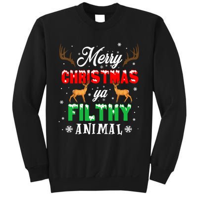 Funny Alone At Home Movies Merry Christmas You Filty Animal Long Sleeve Sweatshirt