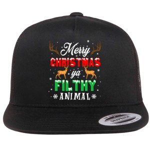 Funny Alone At Home Movies Merry Christmas You Filty Animal Long Sleeve Flat Bill Trucker Hat