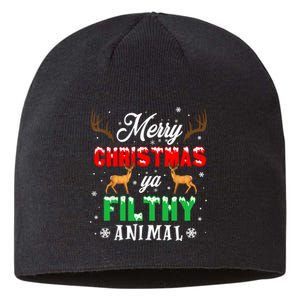 Funny Alone At Home Movies Merry Christmas You Filty Animal Long Sleeve Sustainable Beanie