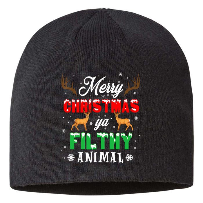 Funny Alone At Home Movies Merry Christmas You Filty Animal Long Sleeve Sustainable Beanie