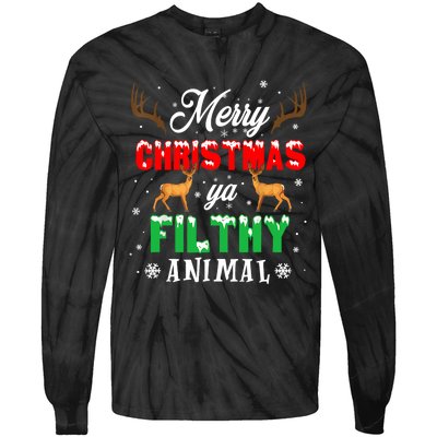 Funny Alone At Home Movies Merry Christmas You Filty Animal Long Sleeve Tie-Dye Long Sleeve Shirt