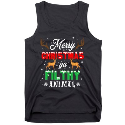 Funny Alone At Home Movies Merry Christmas You Filty Animal Long Sleeve Tank Top