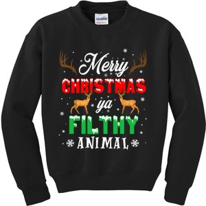 Funny Alone At Home Movies Merry Christmas You Filty Animal Long Sleeve Kids Sweatshirt