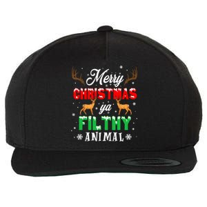 Funny Alone At Home Movies Merry Christmas You Filty Animal Long Sleeve Wool Snapback Cap