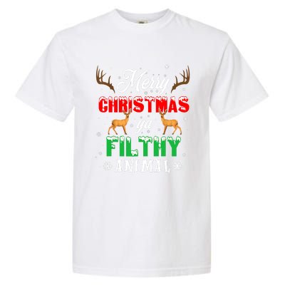 Funny Alone At Home Movies Merry Christmas You Filty Animal Long Sleeve Garment-Dyed Heavyweight T-Shirt