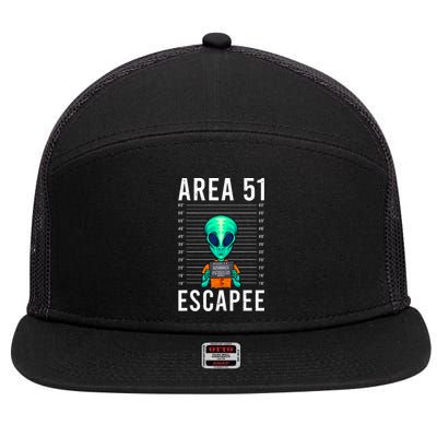 Funny Alien Art Alien Lover Area 51 Escapee Alien 7 Panel Mesh Trucker Snapback Hat