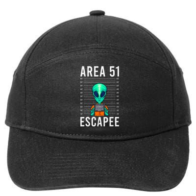 Funny Alien Art Alien Lover Area 51 Escapee Alien 7-Panel Snapback Hat