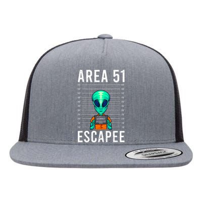 Funny Alien Art Alien Lover Area 51 Escapee Alien Flat Bill Trucker Hat