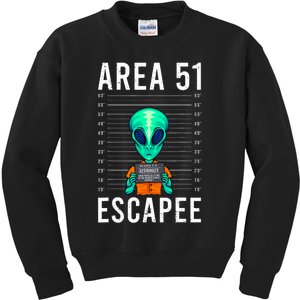 Funny Alien Art Alien Lover Area 51 Escapee Alien Kids Sweatshirt