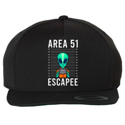 Funny Alien Art Alien Lover Area 51 Escapee Alien Wool Snapback Cap