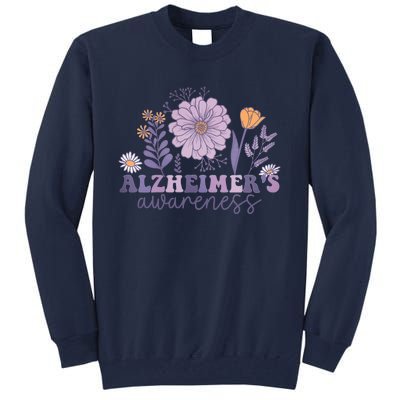 Flowers Alzheimer Awareness Dementia Awareness Alzheimers Walk Forget Me Not Tall Sweatshirt