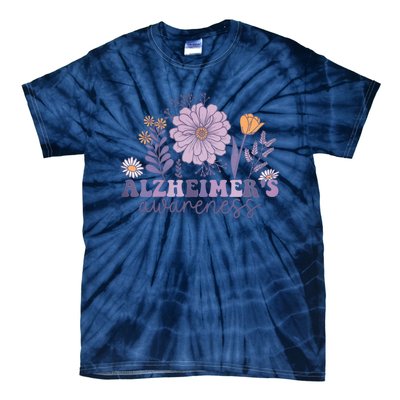 Flowers Alzheimer Awareness Dementia Awareness Alzheimers Walk Forget Me Not Tie-Dye T-Shirt