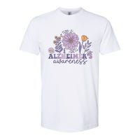 Flowers Alzheimer Awareness Dementia Awareness Alzheimers Walk Forget Me Not Softstyle CVC T-Shirt