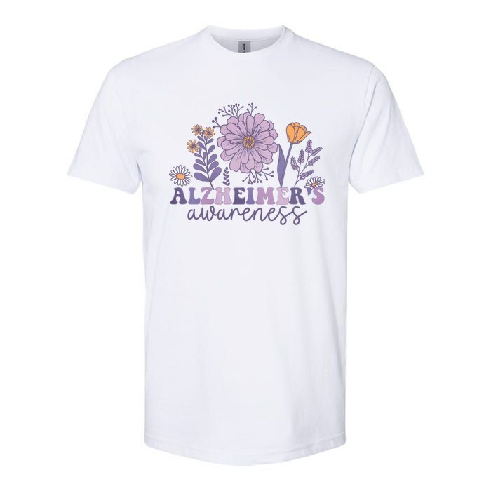 Flowers Alzheimer Awareness Dementia Awareness Alzheimers Walk Forget Me Not Softstyle CVC T-Shirt