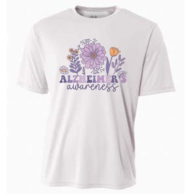 Flowers Alzheimer Awareness Dementia Awareness Alzheimers Walk Forget Me Not Cooling Performance Crew T-Shirt