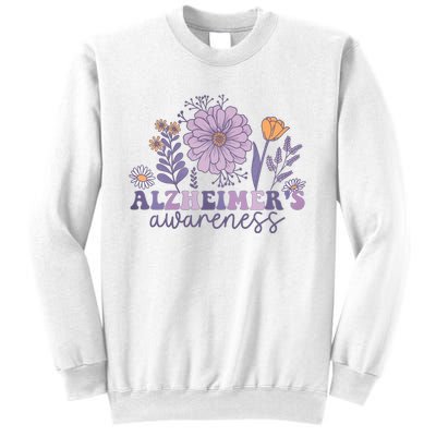 Flowers Alzheimer Awareness Dementia Awareness Alzheimers Walk Forget Me Not Sweatshirt