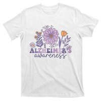 Flowers Alzheimer Awareness Dementia Awareness Alzheimers Walk Forget Me Not T-Shirt