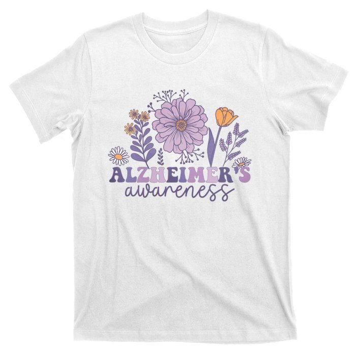 Flowers Alzheimer Awareness Dementia Awareness Alzheimers Walk Forget Me Not T-Shirt