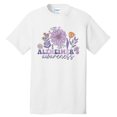 Flowers Alzheimer Awareness Dementia Awareness Alzheimers Walk Forget Me Not Tall T-Shirt