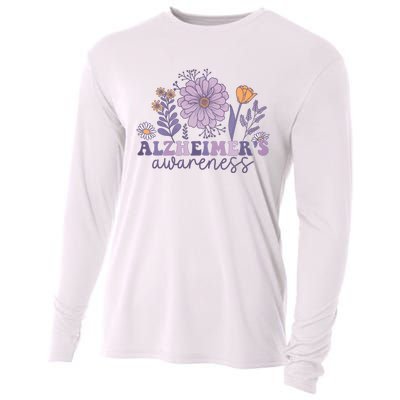 Flowers Alzheimer Awareness Dementia Awareness Alzheimers Walk Forget Me Not Cooling Performance Long Sleeve Crew