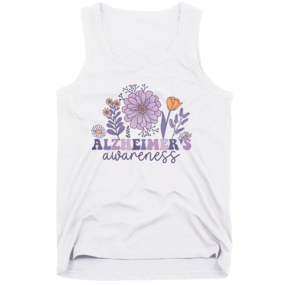 Flowers Alzheimer Awareness Dementia Awareness Alzheimers Walk Forget Me Not Tank Top