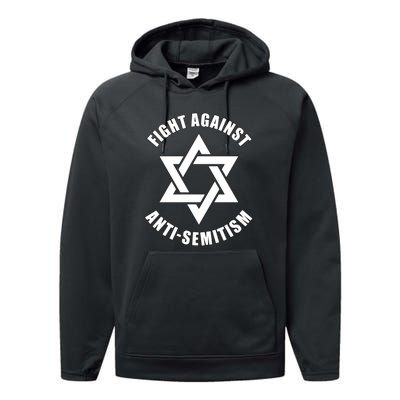 Fight Against Anti Semitism Star Of David Anti Semitism Performance Fleece Hoodie