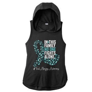 Food Allergies Awareness Month Teal Ribbon Gift Ladies PosiCharge Tri-Blend Wicking Draft Hoodie Tank