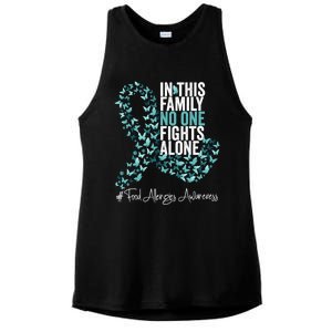 Food Allergies Awareness Month Teal Ribbon Gift Ladies PosiCharge Tri-Blend Wicking Tank