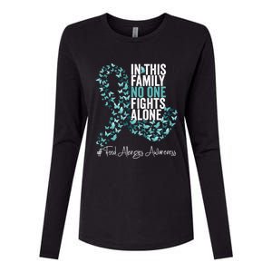 Food Allergies Awareness Month Teal Ribbon Gift Womens Cotton Relaxed Long Sleeve T-Shirt