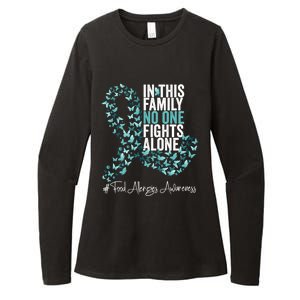 Food Allergies Awareness Month Teal Ribbon Gift Womens CVC Long Sleeve Shirt