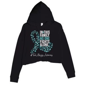 Food Allergies Awareness Month Teal Ribbon Gift Crop Fleece Hoodie