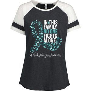 Food Allergies Awareness Month Teal Ribbon Gift Enza Ladies Jersey Colorblock Tee