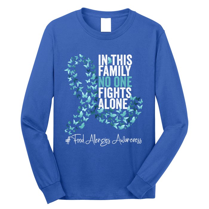 Food Allergies Awareness Month Teal Ribbon Gift Long Sleeve Shirt