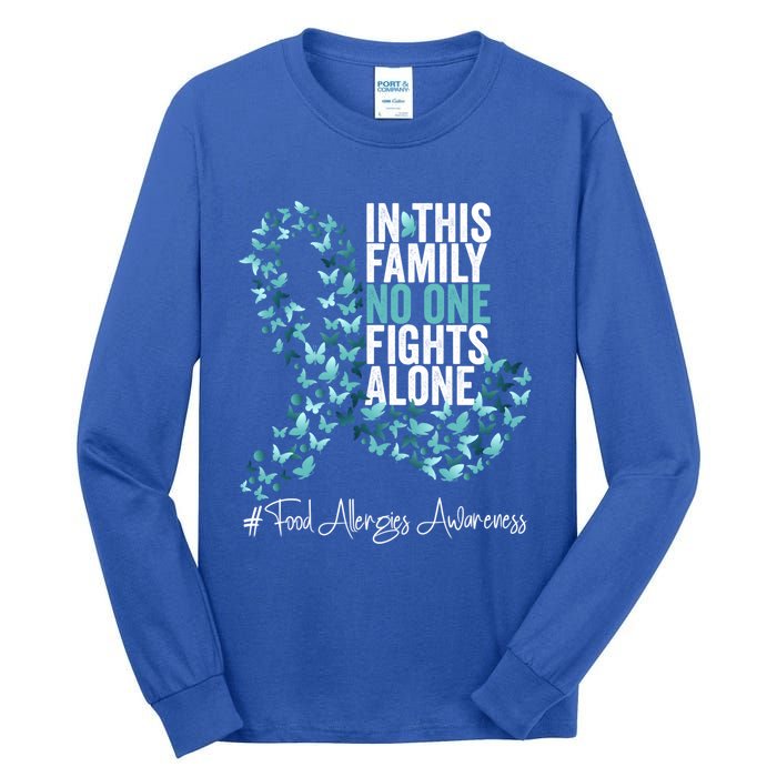 Food Allergies Awareness Month Teal Ribbon Gift Tall Long Sleeve T-Shirt